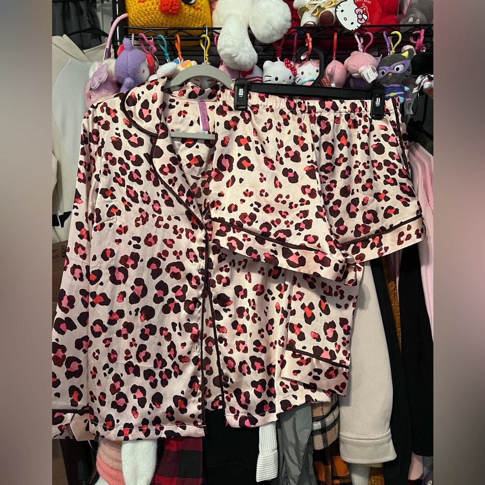 Adore Me Silky Two Piece Pajama Top and Shorts Set